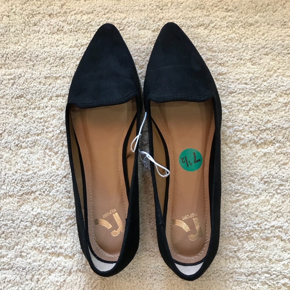 Nwot Report Pointed Toe With Gold Trim Flats - image 3